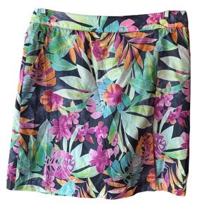 GOLFINO Tropical Floral Athletic Golf Skirt W/ Built In Shorts Skort‎ Size 10